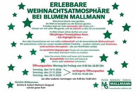 Weihnachten 2026 bei Blumen Mallmann