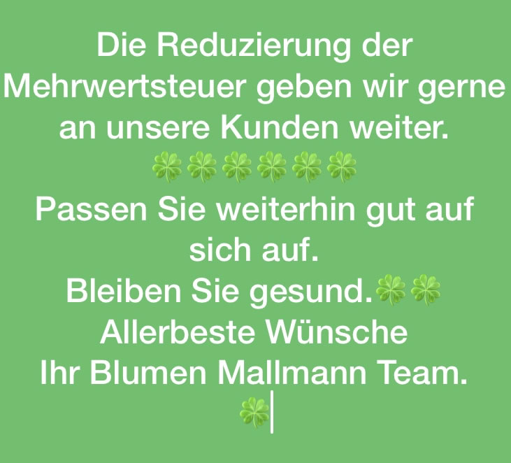 Reduzierung der MwSt. Reduzierung der MwSt.