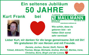 50 Jahre Kurt Frank bei MG Mallmann